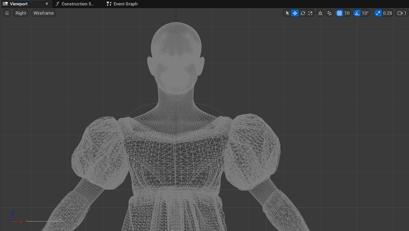 Lizzy avatar, wireframe. Image courtesy of StarPal